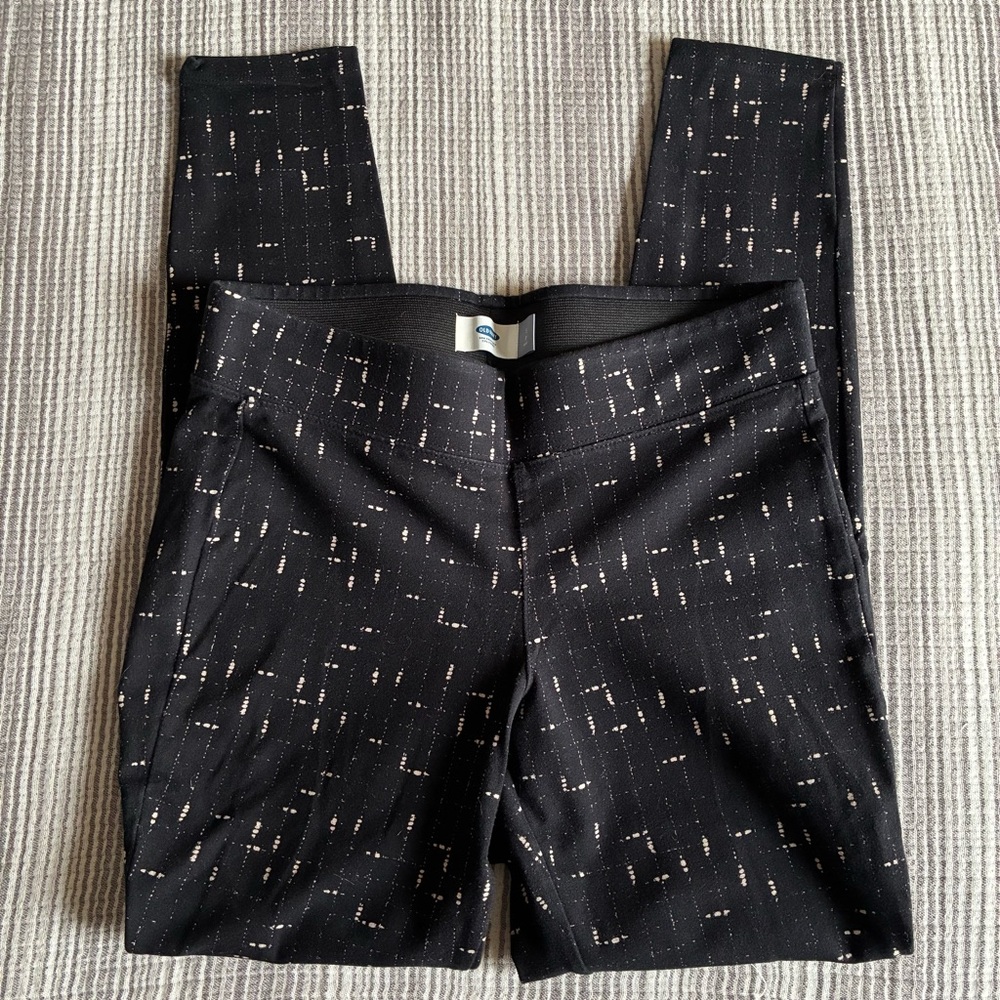 Old Navy Black & White Print Leggings Women's Small Petite